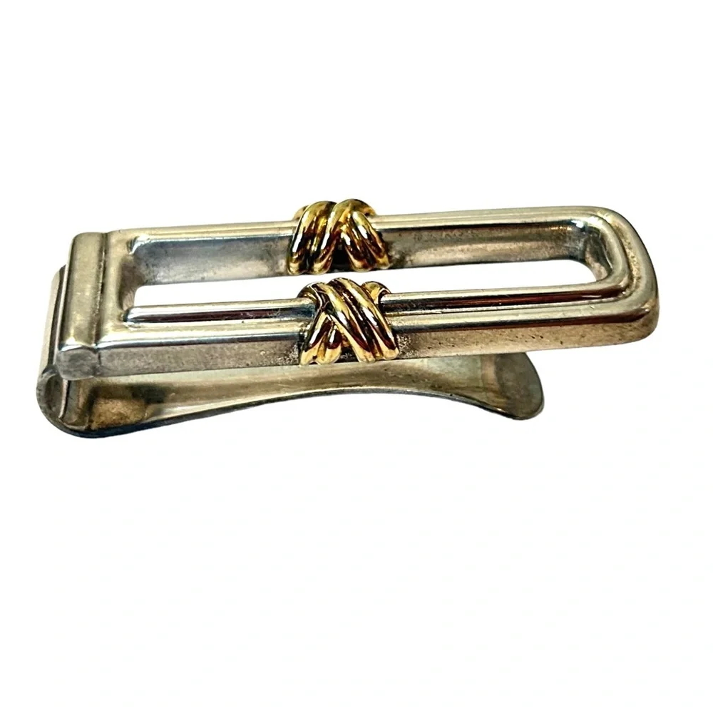 Tiffany & Co 1995 Sterling Silver & 18k 750 Yellow Gold Money Clip X Mens Gift